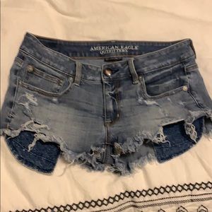 Low rise distressed shorts